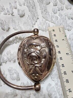 Vintage Silver  Handcrafted Baby Rattle Toy Heavy Patina 925 Sterling Silver